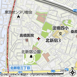 東京都新宿区北新宿3丁目周辺の地図