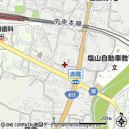 山梨県甲州市塩山赤尾593周辺の地図