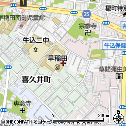 東京都新宿区早稲田南町23-3周辺の地図