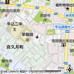 東京都新宿区早稲田南町20周辺の地図