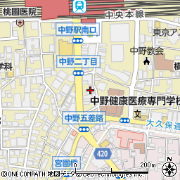 在日本大韓民国民団支部　東京中野支部周辺の地図