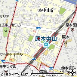 ファミリーマート原木中山駅北店周辺の地図