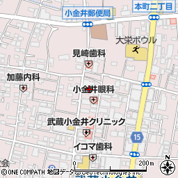 東京都小金井市本町周辺の地図