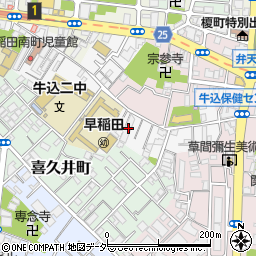 東京都新宿区早稲田南町21周辺の地図