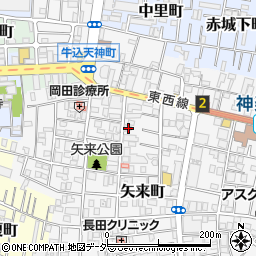 東京都新宿区矢来町44周辺の地図