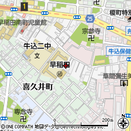 東京都新宿区早稲田南町23-7周辺の地図