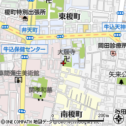 東京都新宿区榎町55周辺の地図
