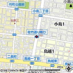 佐竹通り南口周辺の地図