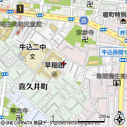 東京都新宿区早稲田南町23周辺の地図