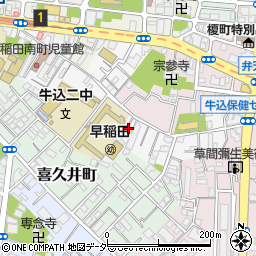 東京都新宿区早稲田南町23周辺の地図