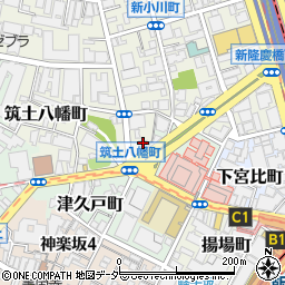 東京都新宿区筑土八幡町1-1周辺の地図