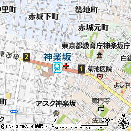 東京地下鉄株式会社　東西線神楽坂駅周辺の地図