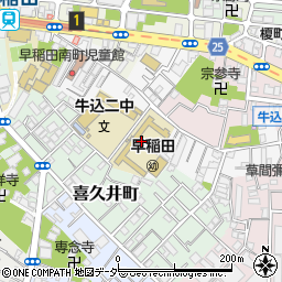 東京都新宿区早稲田南町25周辺の地図