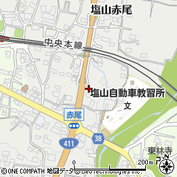 山梨県甲州市塩山赤尾586-1周辺の地図