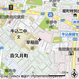 東京都新宿区早稲田南町23-2周辺の地図