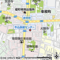 東京都新宿区弁天町32周辺の地図