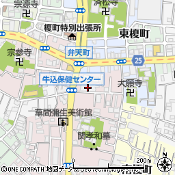 東京都新宿区弁天町32周辺の地図