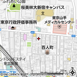 東京都新宿区百人町2丁目22-16周辺の地図