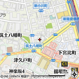 東京都新宿区筑土八幡町1-3周辺の地図