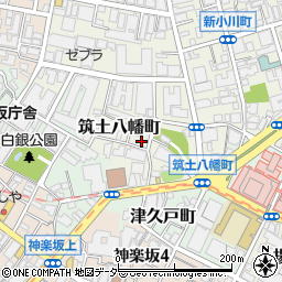 東京都新宿区筑土八幡町4-1周辺の地図
