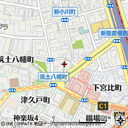 東京都新宿区筑土八幡町1-10周辺の地図