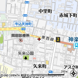 東京都新宿区矢来町111周辺の地図