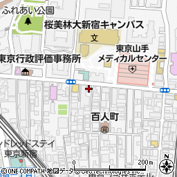東京都新宿区百人町2丁目22-17周辺の地図