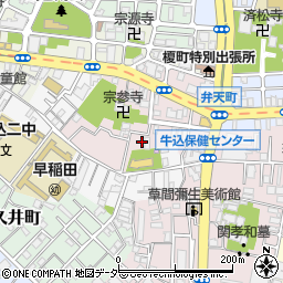 東京都新宿区弁天町4周辺の地図