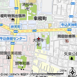 東京都新宿区榎町50周辺の地図