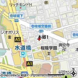 東京都文京区本郷1丁目周辺の地図