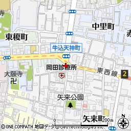 牛込警察署矢来町地域安全センター周辺の地図