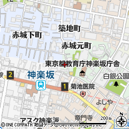 東京都新宿区赤城元町3周辺の地図