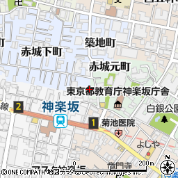東京都新宿区赤城下町1周辺の地図