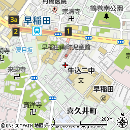 東京都新宿区早稲田南町44周辺の地図