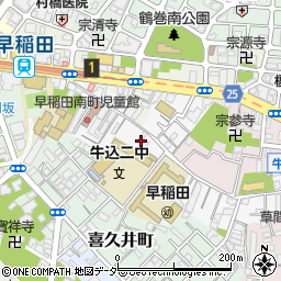 東京都新宿区早稲田南町39周辺の地図