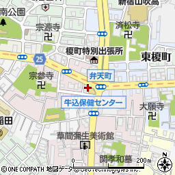 東京都新宿区弁天町20周辺の地図