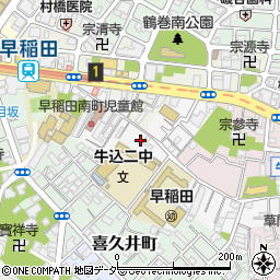 東京都新宿区早稲田南町40周辺の地図