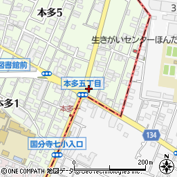 小金井警察署本多交番周辺の地図