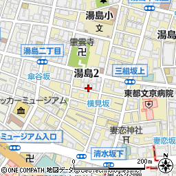 東京都文京区湯島2丁目周辺の地図