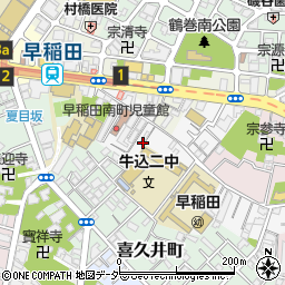 東京都新宿区早稲田南町43周辺の地図