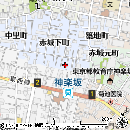 東京都新宿区赤城下町12周辺の地図