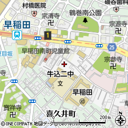 東京都新宿区早稲田南町41周辺の地図