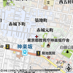 東京都新宿区赤城下町2周辺の地図