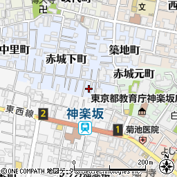 東京都新宿区赤城下町10周辺の地図