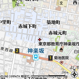 東京都新宿区赤城下町8周辺の地図