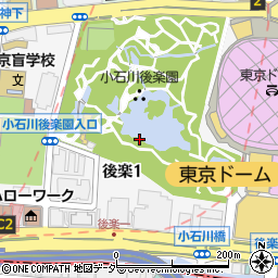 東京都文京区後楽周辺の地図