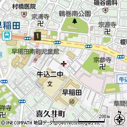東京都新宿区早稲田南町周辺の地図