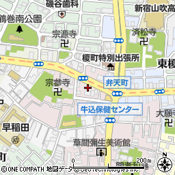 東京都新宿区弁天町2周辺の地図