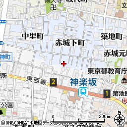 東京都新宿区赤城下町18周辺の地図