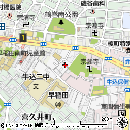 東京都新宿区早稲田南町33周辺の地図